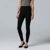 Simply Vera Vera Wang High Rise Women's Live In Fleece Lined Leggings Black
