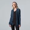 Women's Simply Vera Vera Wang Ruched Open-Front Cardigan Vera Black