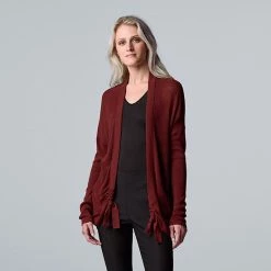 Women's Simply Vera Vera Wang Ruched Open-Front Cardigan Vera Black 8 Women's Simply Vera Vera Wang Ruched Open-Front Cardigan Vera Black -Simply Vera Vera Wang STORE unnamed file 456