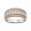 Simply Vera Vera Wang Tri Tone 14k Gold 1 Carat T.W. Diamond Multi Row Anniversary Ring