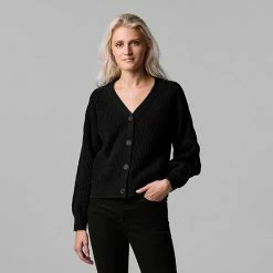 Women's Simply Vera Vera Wang V-Neck Front Button Cardigan Vera Blue -Simply Vera Vera Wang STORE unnamed file 516