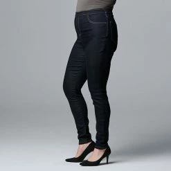 Plus Size Simply Vera Vera Wang Mid Rise All-Day Denim Legging Medium Wash -Simply Vera Vera Wang STORE unnamed file 555