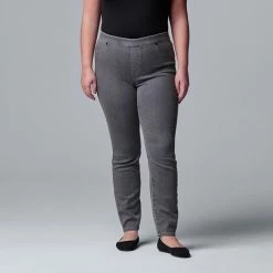 Plus Size Simply Vera Vera Wang Mid Rise All-Day Denim Legging Medium Wash -Simply Vera Vera Wang STORE unnamed file 556