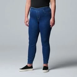 Plus Size Simply Vera Vera Wang Mid Rise All-Day Denim Legging Medium Wash -Simply Vera Vera Wang STORE unnamed file 558