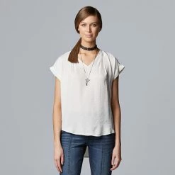 Women's Simply Vera Vera Wang V-Neck Top Floral Lace -Simply Vera Vera Wang STORE unnamed file 565