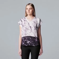 Women's Simply Vera Vera Wang V-Neck Top Floral Lace -Simply Vera Vera Wang STORE unnamed file 571