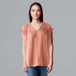 Women's Simply Vera Vera Wang V-Neck Top Floral Lace -Simply Vera Vera Wang STORE unnamed file 573