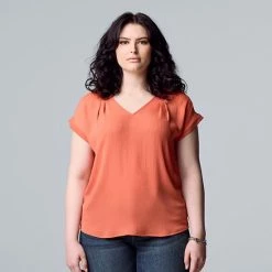 Women's Simply Vera Vera Wang V-Neck Top Floral Lace -Simply Vera Vera Wang STORE unnamed file 577