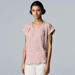 Women's Simply Vera Vera Wang V-Neck Top Floral Lace -Simply Vera Vera Wang STORE unnamed file 578