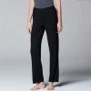 Women's Simply Vera Vera Wang Basic Solid Luxury Pajama Pants Black