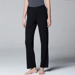 Women's Simply Vera Vera Wang Basic Solid Luxury Pajama Pants Black -Simply Vera Vera Wang STORE unnamed file 583