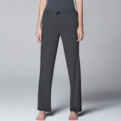 Women's Simply Vera Vera Wang Basic Solid Luxury Pajama Pants Black -Simply Vera Vera Wang STORE unnamed file 584