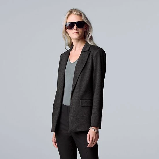 Women's Simply Vera Vera Wang Ponte Blazer Vera Black 6 Women's Simply Vera Vera Wang Ponte Blazer Vera Black - Image 6