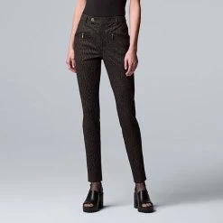 Women's Simply Vera Vera Wang High-Rise Ponte Skinny Pants Grey Plaid 6 Women's Simply Vera Vera Wang High-Rise Ponte Skinny Pants Grey Plaid -Simply Vera Vera Wang STORE unnamed file 594