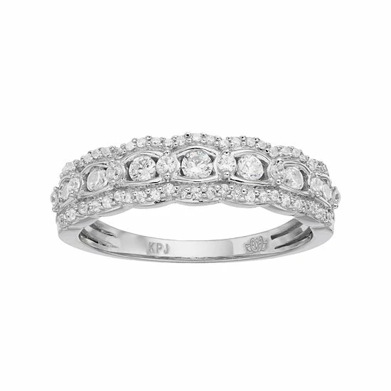 Simply Vera Vera Wang 14k White Gold 1/2 Carat T.W. Diamond Scalloped Wedding Ring 14k Whgold 1 Simply Vera Vera Wang 14k White Gold 1/2 Carat T.W. Diamond Scalloped Wedding Ring 14k Whgold