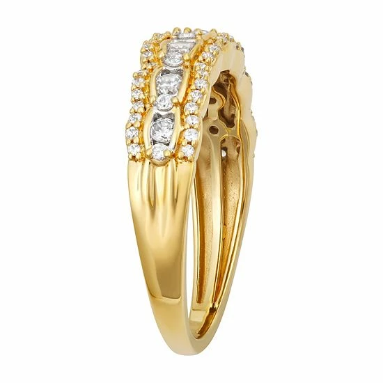 Simply Vera Vera Wang 14k White Gold 1/2 Carat T.W. Diamond Scalloped Wedding Ring 14k Whgold 2 Simply Vera Vera Wang 14k White Gold 1/2 Carat T.W. Diamond Scalloped Wedding Ring 14k Whgold - Image 2