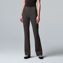 Women's Simply Vera Vera Wang High Rise Pull-On Ponte Bootcut Pants Cannonball Heather -Simply Vera Vera Wang STORE unnamed file 635