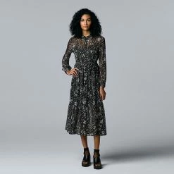 Women's Simply Vera Vera Wang Tiered Print Midi Dress