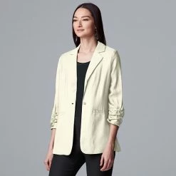 Women's Simply Vera Vera Wang Roll Tab Blazer Moxie Green -Simply Vera Vera Wang STORE unnamed file 655