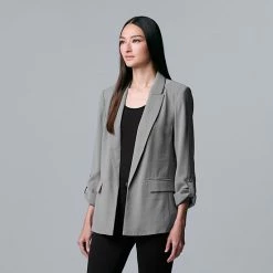 Women's Simply Vera Vera Wang Roll Tab Blazer Moxie Green -Simply Vera Vera Wang STORE unnamed file 657