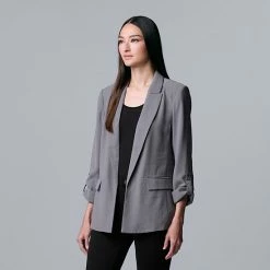 Women's Simply Vera Vera Wang Roll Tab Blazer Moxie Green -Simply Vera Vera Wang STORE unnamed file 662