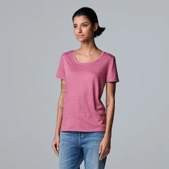 Women's Simply Vera Vera Wang Relaxed Fit Textured Tee Lilac Bush 25 Women's Simply Vera Vera Wang Relaxed Fit Textured Tee Lilac Bush -Simply Vera Vera Wang STORE unnamed file 678