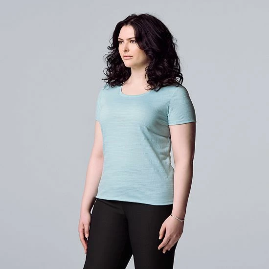 Women's Simply Vera Vera Wang Relaxed Fit Textured Tee Lilac Bush 10 Women's Simply Vera Vera Wang Relaxed Fit Textured Tee Lilac Bush - Image 10