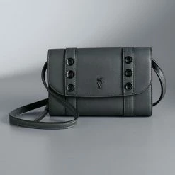 Simply Vera Vera Wang Signature Envelope Crossbody Bag Black Ruched -Simply Vera Vera Wang STORE unnamed file 697