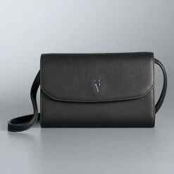 Simply Vera Vera Wang Signature Envelope Crossbody Bag Black Ruched -Simply Vera Vera Wang STORE unnamed file 698