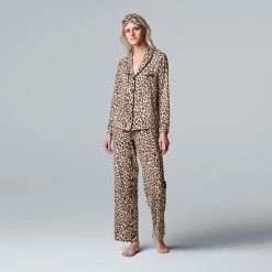 Petite Simply Vera Vera Wang Cozy 3-pc. Long Sleeve Pajama Shirt, Pajama Pants And Matching Headband Sleep Set Red Dot -Simply Vera Vera Wang STORE unnamed file 719