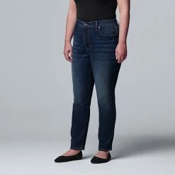 Plus Size Simply Vera Vera Wang Stretch High-Waisted Skinny Jeans Austin -Simply Vera Vera Wang STORE unnamed file 727