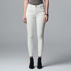 Petite Simply Vera Vera Wang Power Stretch Core Skinny Jeans Grey Stone -Simply Vera Vera Wang STORE unnamed file 777