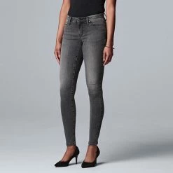 Petite Simply Vera Vera Wang Power Stretch Core Skinny Jeans Grey Stone -Simply Vera Vera Wang STORE unnamed file 780