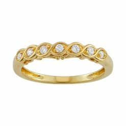 Simply Vera Vera Wang 14k Gold 1/7 Ct. T.W. Diamond Twist Wedding Ring 14k Rose -Simply Vera Vera Wang STORE unnamed file 784