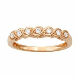 Simply Vera Vera Wang 14k Gold 1/7 Ct. T.W. Diamond Twist Wedding Ring 14k Rose -Simply Vera Vera Wang STORE unnamed file 785