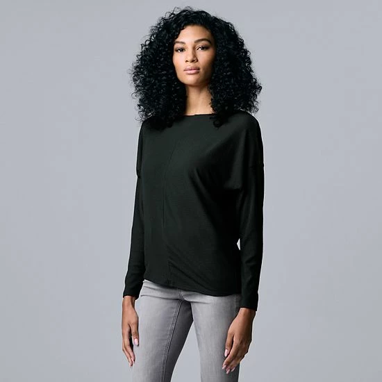 Women's Simply Vera Vera Wang Cozy Ribbed Top Vera Sky Blue 5 Women's Simply Vera Vera Wang Cozy Ribbed Top Vera Sky Blue - Image 5