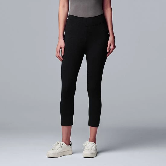 Simply Vera Vera Wang Live-In Mid Rise Capri Legging Black 1 Simply Vera Vera Wang Live-In Mid Rise Capri Legging Black