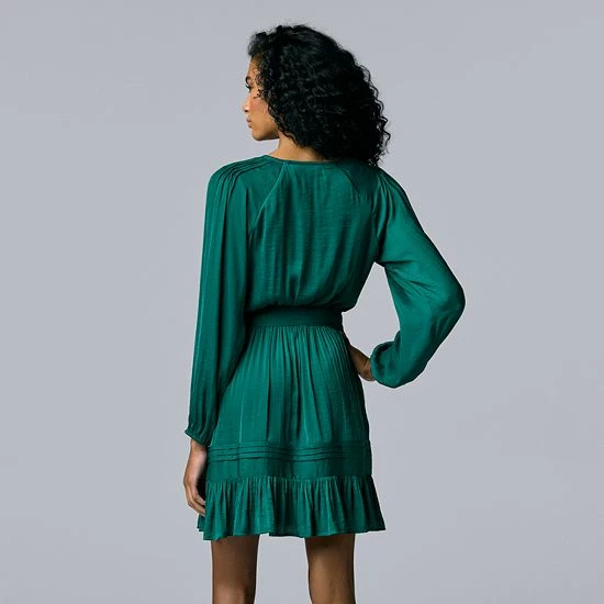 Women's Simply Vera Vera Wang Ruffle Side-Tie Pintuck Dress 2 Women's Simply Vera Vera Wang Ruffle Side-Tie Pintuck Dress - Image 2