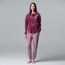 Women's Simply Vera Vera Wang Velour Hooded Pajama Top And Banded Bottom Pajama Pants Sleep Set Pink Animal 11 Women's Simply Vera Vera Wang Velour Hooded Pajama Top And Banded Bottom Pajama Pants Sleep Set Pink Animal -Simply Vera Vera Wang STORE unnamed file 862