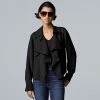 Women's Simply Vera Vera Wang Draped Open-Front Jacket Olive Meadow