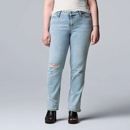 Women's Simply Vera Vera Wang Relaxed Straight Jeans Los Feliz 3 Women's Simply Vera Vera Wang Relaxed Straight Jeans Los Feliz - Image 3