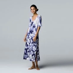 Women's Simply Vera Vera Wang Short Sleeve Caftan Ombre Animal