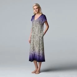 Women's Simply Vera Vera Wang Short Sleeve Caftan Ombre Animal -Simply Vera Vera Wang STORE unnamed file 954