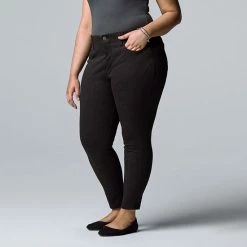 Plus Size Simply Vera Vera Wang High-Waist Ponte Skinny Pants Vera Black -Simply Vera Vera Wang STORE unnamed file 960