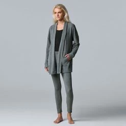 Women's Simply Vera Vera Wang Stretch Fleece Cardigan And Leggings Set Charcoal Heather 7 Women's Simply Vera Vera Wang Stretch Fleece Cardigan And Leggings Set Charcoal Heather -Simply Vera Vera Wang STORE unnamed file 971